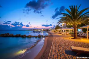 Ayia Napa's pulsierendes Nachtleben am Strand erstrahlt in hellem Schein - ein unvergessliches Erlebnis!